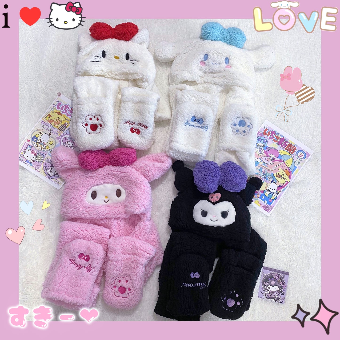 Cute cartoon warm fleece scarf  HA0607