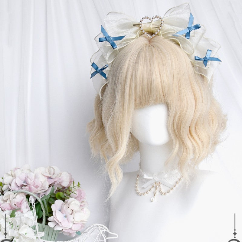 Short Platinum Wool Curly Wig  HA1694