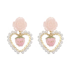 Pink Heart Peach Heart Stud Earrings  HA0795