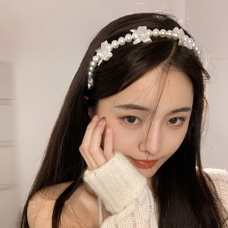 Bow pearl headband   HA1511