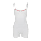 Slim low cut suspender jumpsuit HA1554