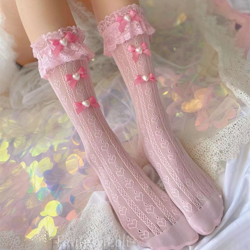 Dream bow love lace socks    HA0630