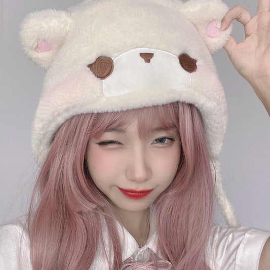 Bear ears plush hat   HA1221