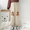 Bear embroidered slacks  HA1201