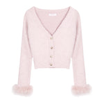 Pink Mink Fleece Knit Cardigan   HA1205