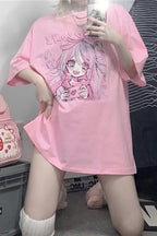 Printed loose short sleeve t-shirt  HA0518