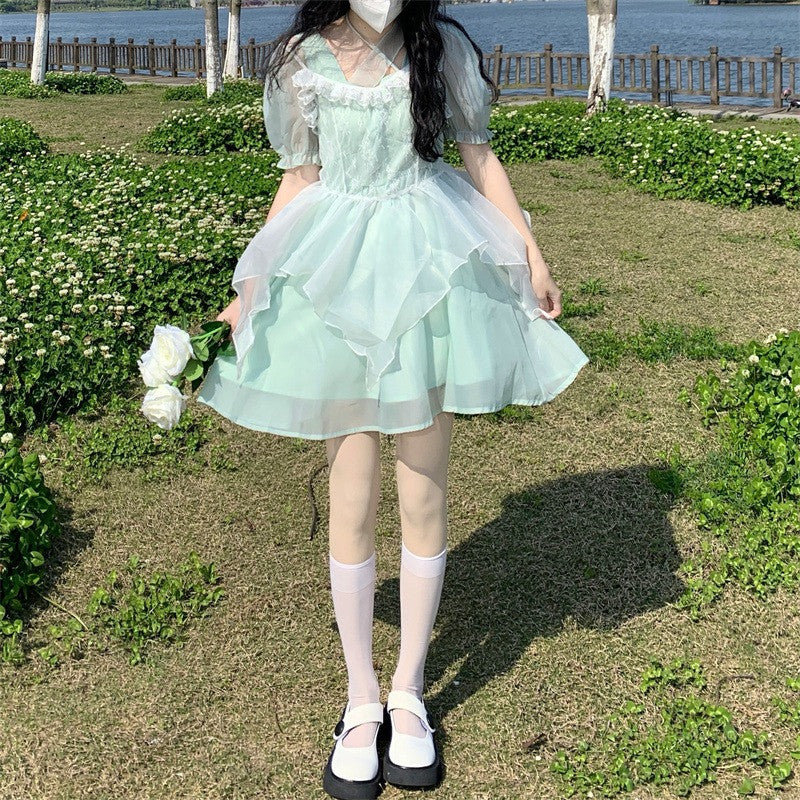 Women's mint green fairy dress    HA0480