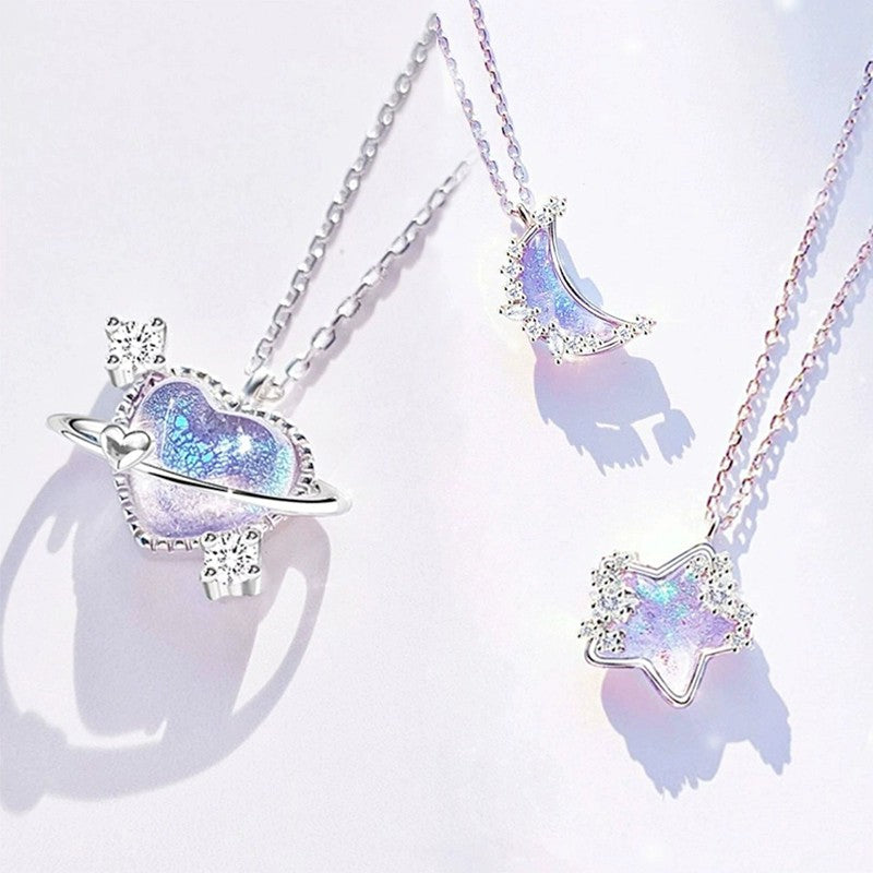Honey Star Moon Heart Necklace   HA1723