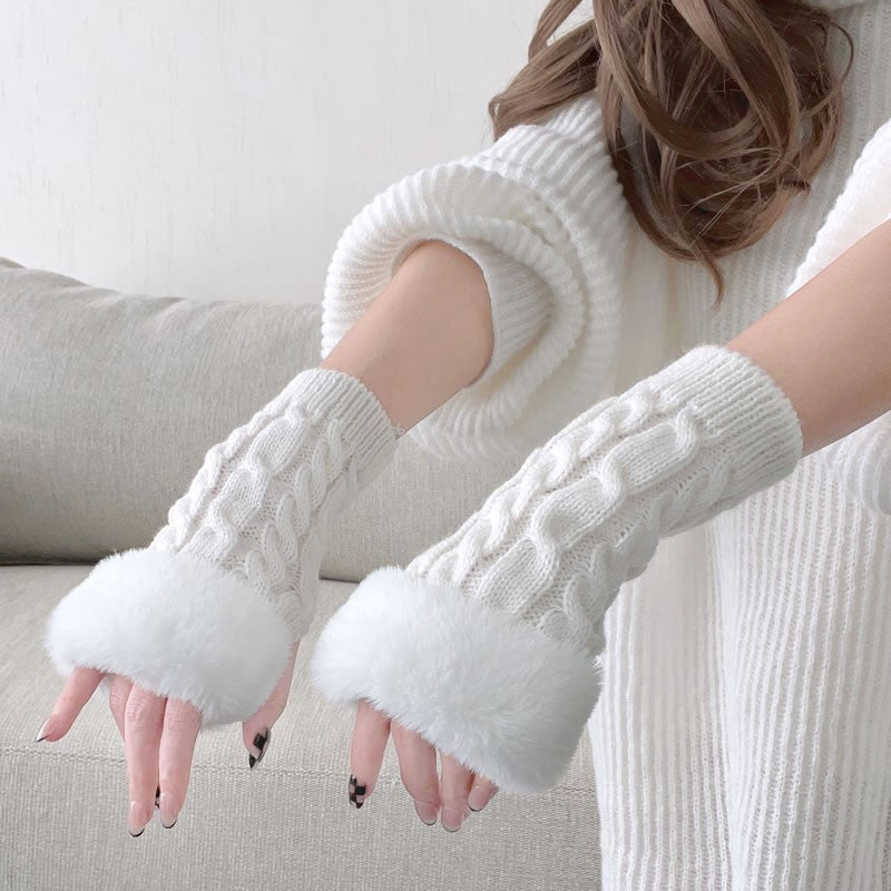 Cute Fingerless Knit Gloves   HA1433