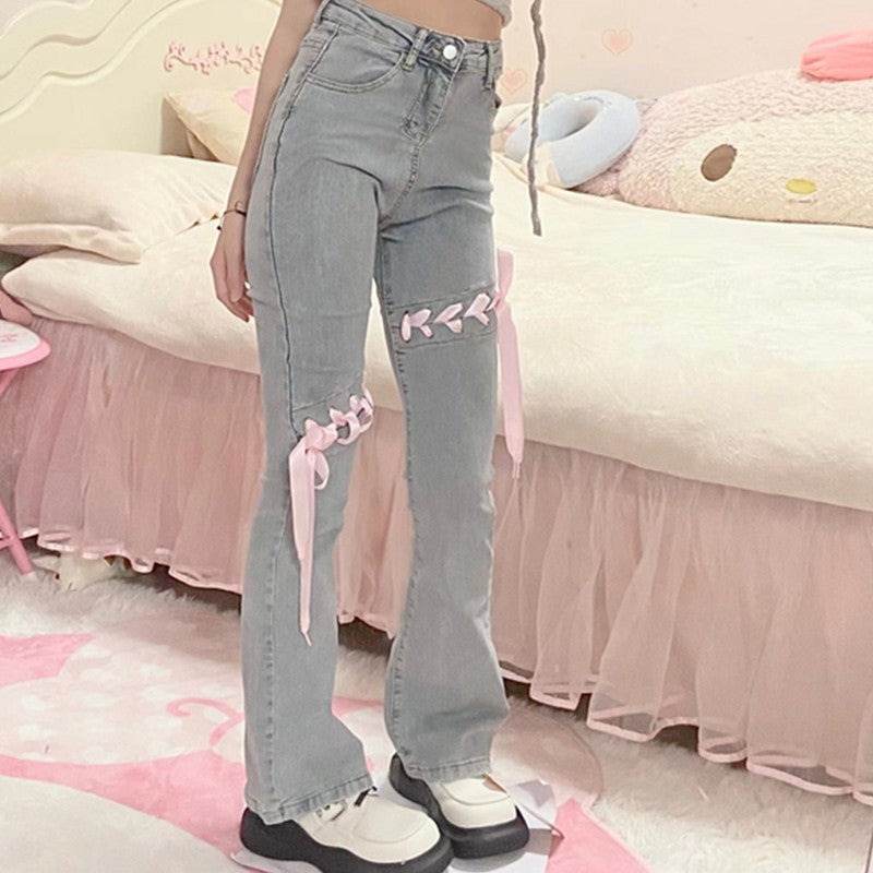 Flared slit jeans HA1507