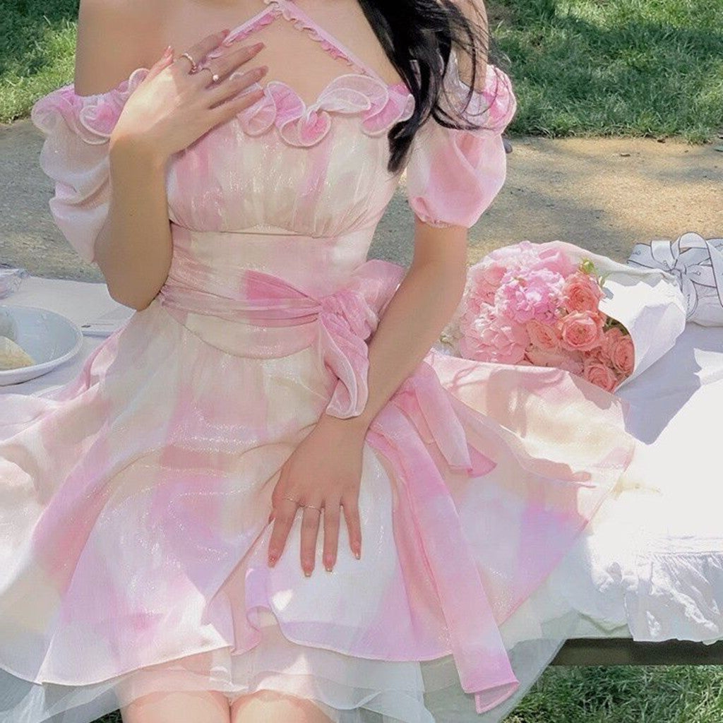 Sweet Fairy Slim Chiffon Halter Dress    HA0771