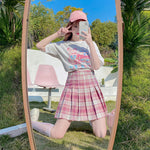 Sweet Plaid Pleated Skirt   HA0501