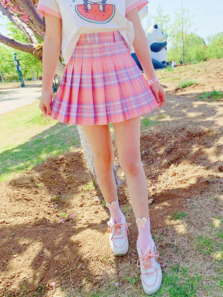 Small fresh plaid skirt   HA0378