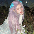Pink and purple wool curly wig  HA1442