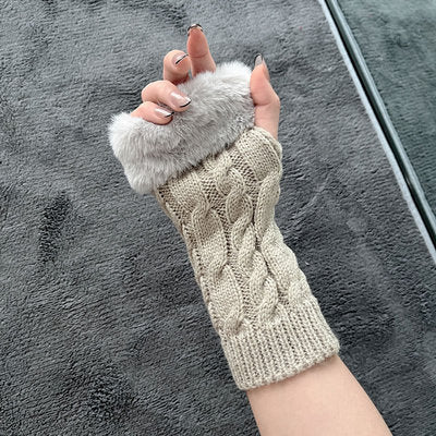 Cute Fingerless Knit Gloves   HA1433