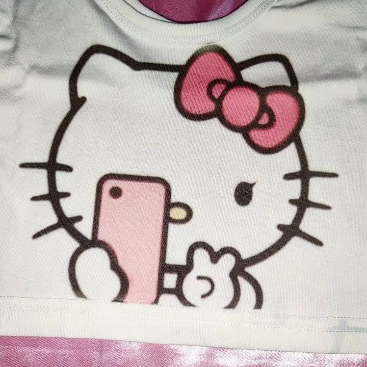 Kitty print skinny t-shirt   HA1452