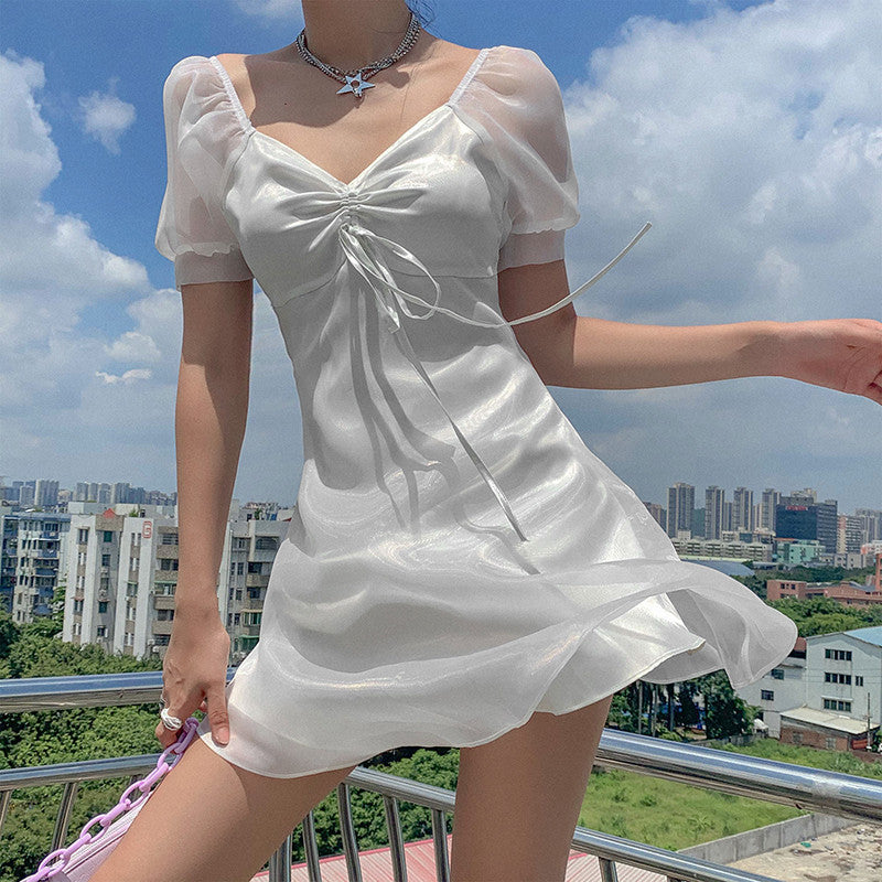 Super fairy temperament pure mesh dress   HA0838