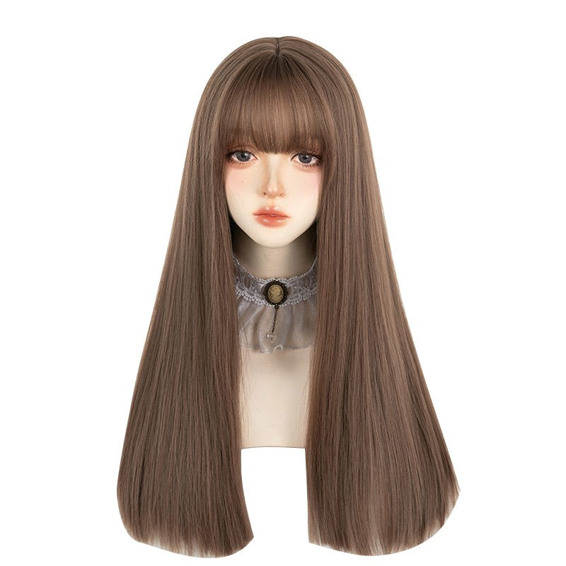 Comic black long straight wig   HA1238