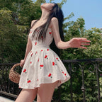 Cute Waisted Puffy Sling Dress   HA1599