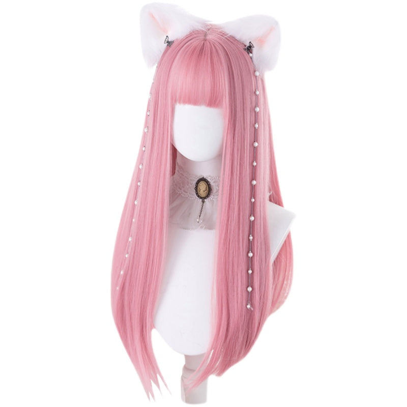 Light pink long straight hair    HA0335