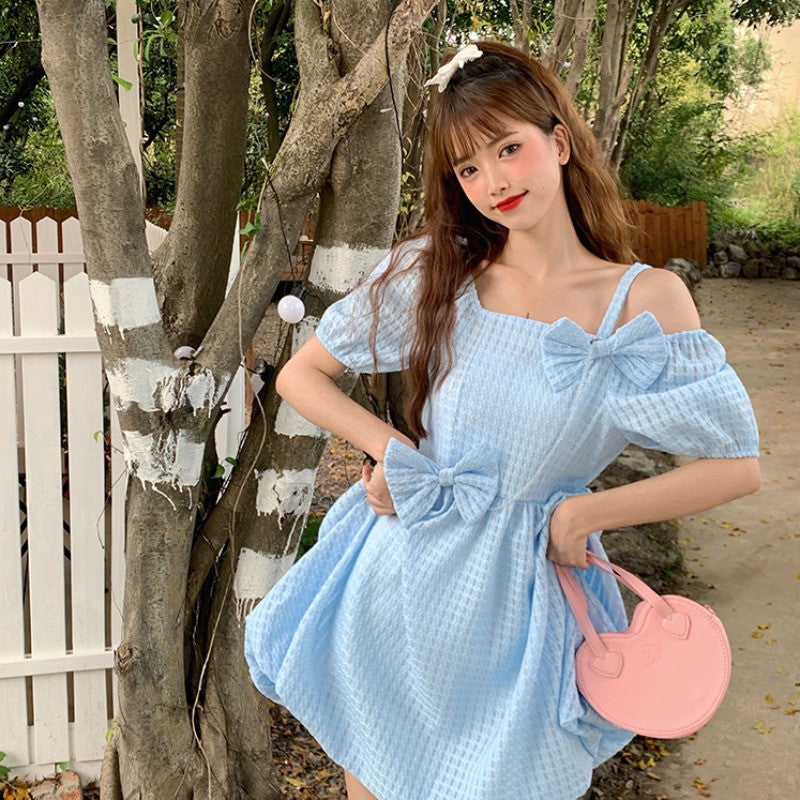Puff sleeve bow dress  HA0368