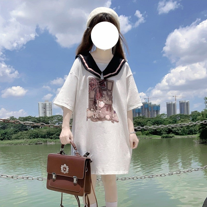 Sweet bear print bottoming shirt   HA1500