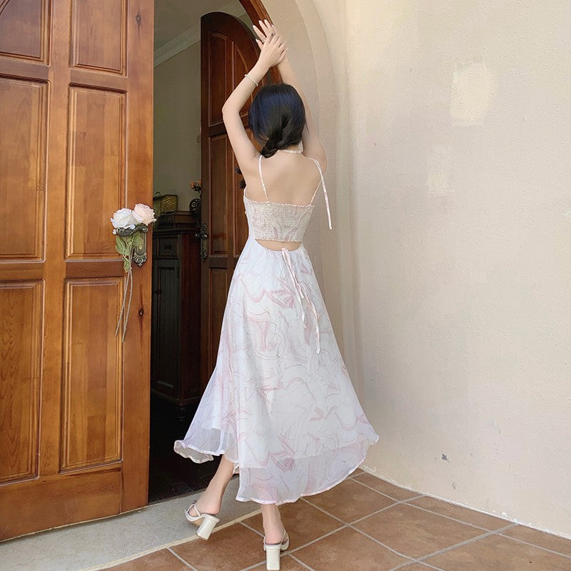 Chiffon Floral Slip Dress   HA1582