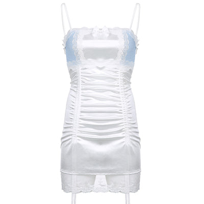 Lace Bow Pleated Dress  HA0524