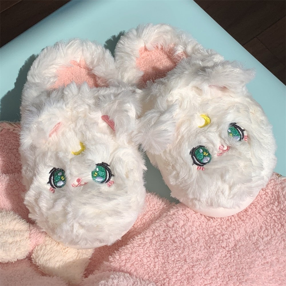 Girl Heart Cat Cotton Slippers   HA1344