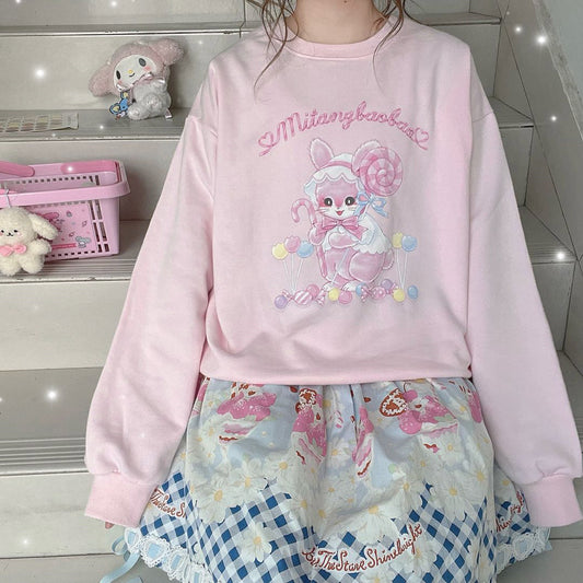 Long sleeve loose printed sweatshirt   HA0418