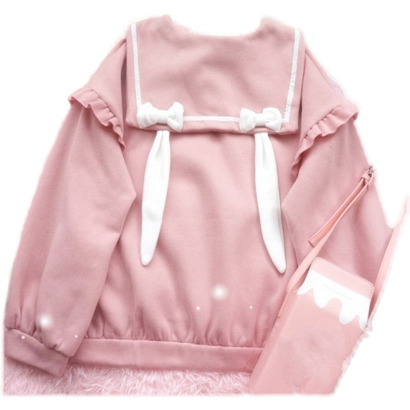 Rabbit Ear Bow Fleece Sweatshirt   HA1526
