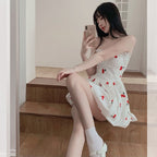 Cute Waisted Puffy Sling Dress   HA1599
