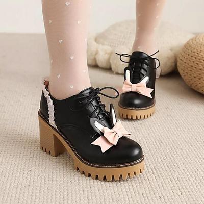 Sweet round toe chunky heel women's shoes  HA0528