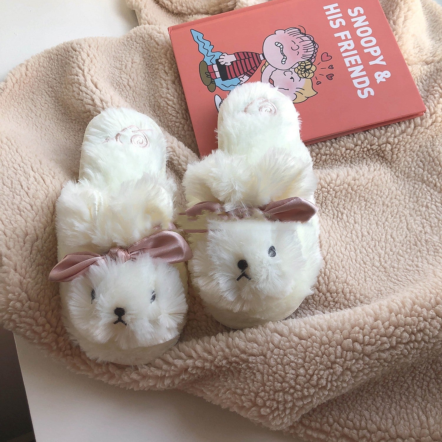 Cute bunny fur slippers   HA1291