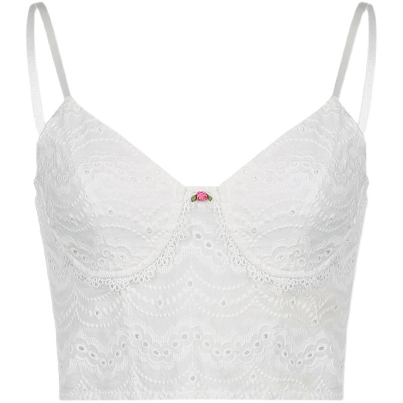Floral Panel V-Neck Camisole   HA0688