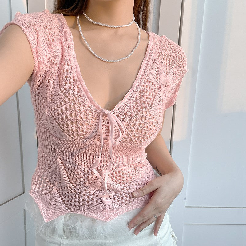 CUTOUT WOOL KNIT T-SHIRT   HA1551