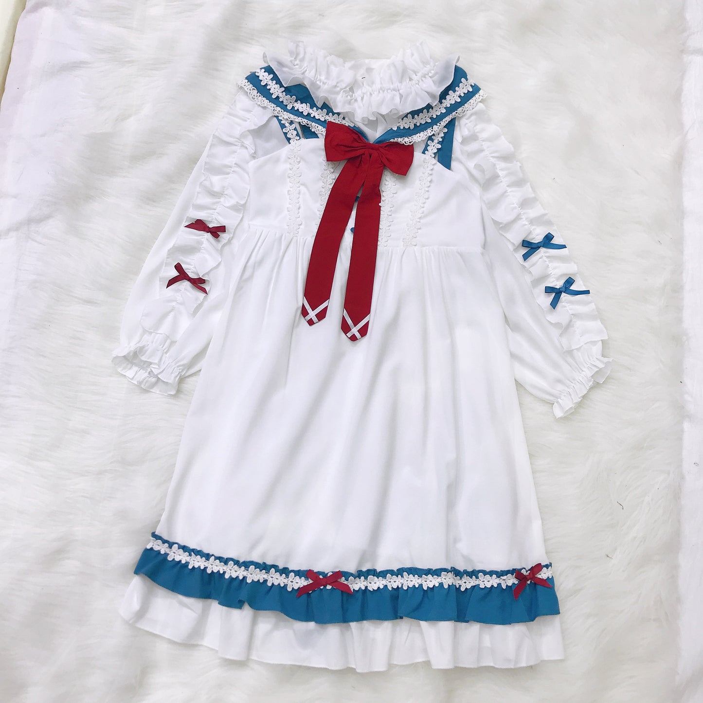 Cute Lolita Dress with Navy Collar    HA0696