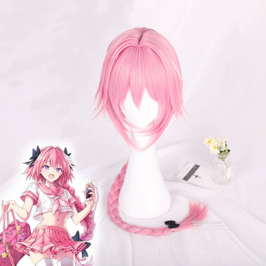 Pink Astolfo cosplay wig   HA0720