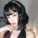 White black short curly hair  HA0056