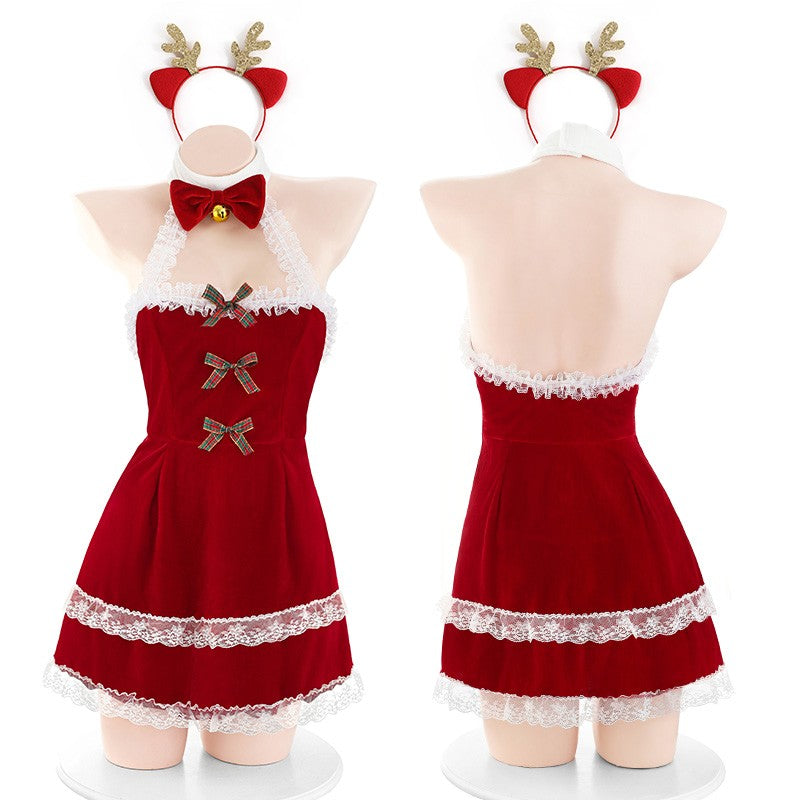 Tube top bare back Christmas elk costume  HA1284