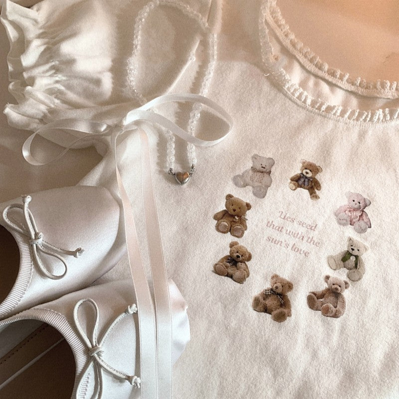 Sweet Girl Puff Sleeve T-Shirt   HA1733