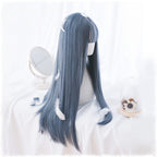 Long straight hair with blue air bangs HA0072