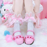 Bow knot cute lace mid tube socks   HA0756