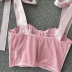Ribbon hollow tube top suspenders HA1584