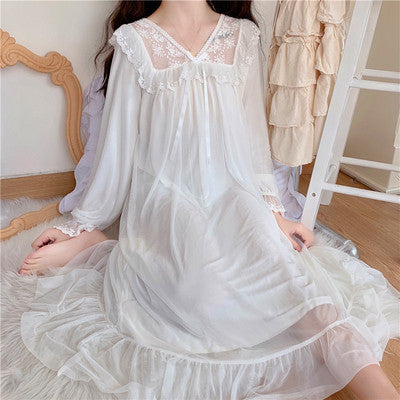 Sweet Mesh Bow Knot Nightdress  HA1290