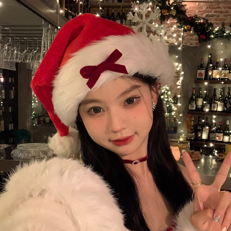 Black Bow Christmas Hat HA1309