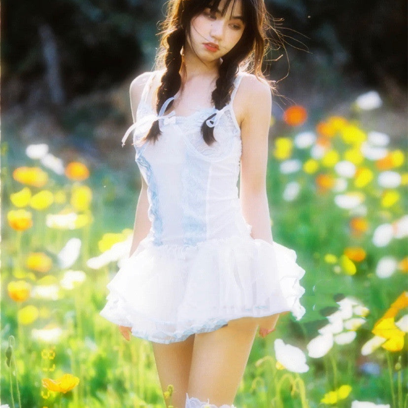 Girl's lace suspender dress  HA0803