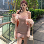Pink Bow Knit Slip Dress HA1647