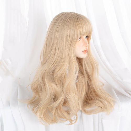 Blonde wavy long curly hair    HA1237