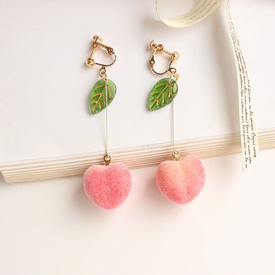 Cute girly peach earrings   HA0525